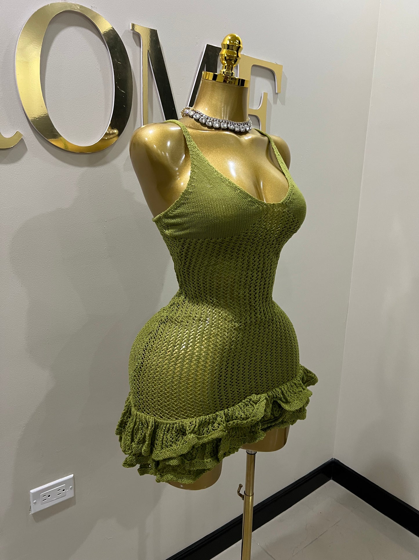 Azalea Crochet Dress (Green)