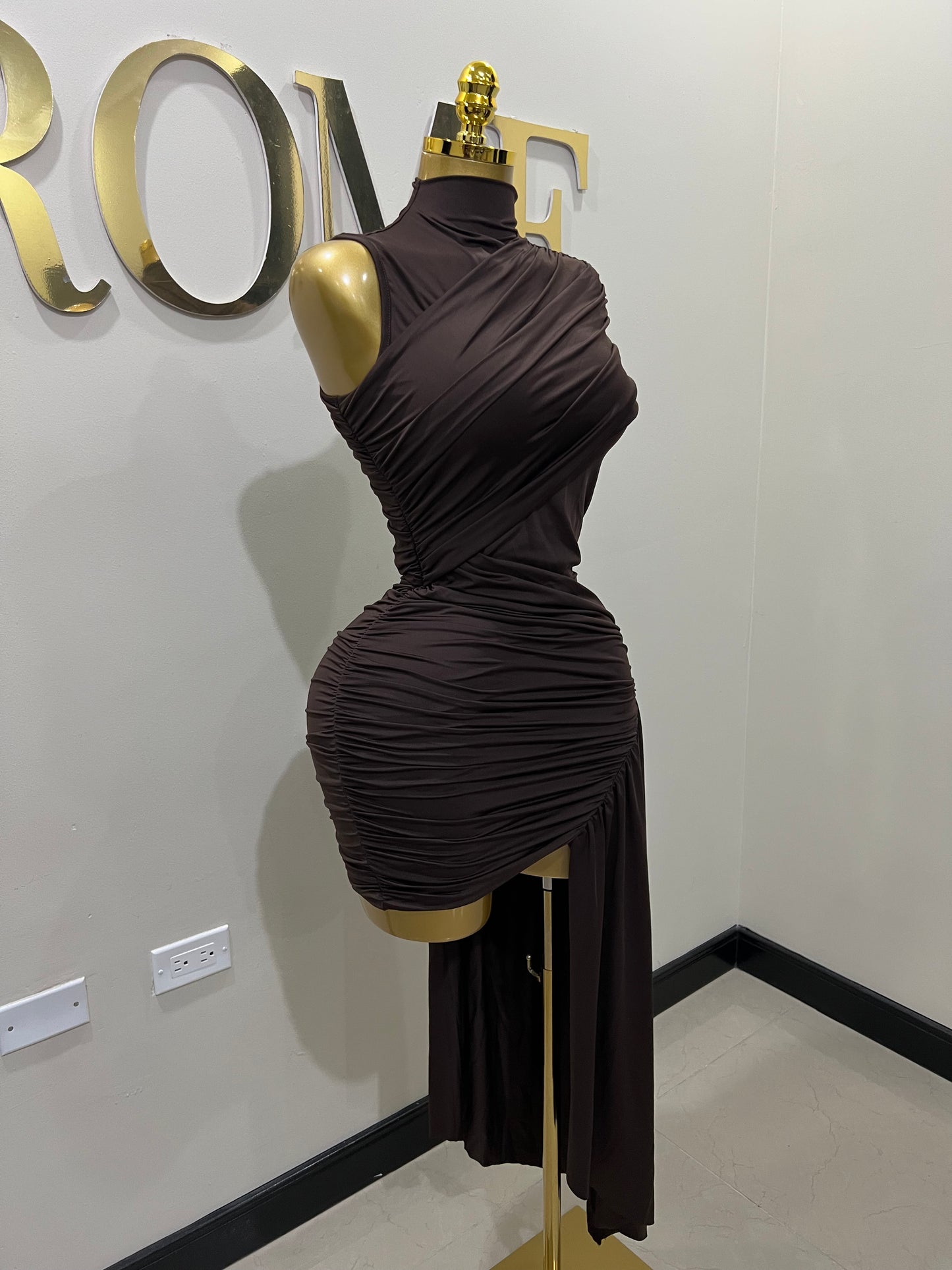Samira Allegra Dress (Dark Brown)