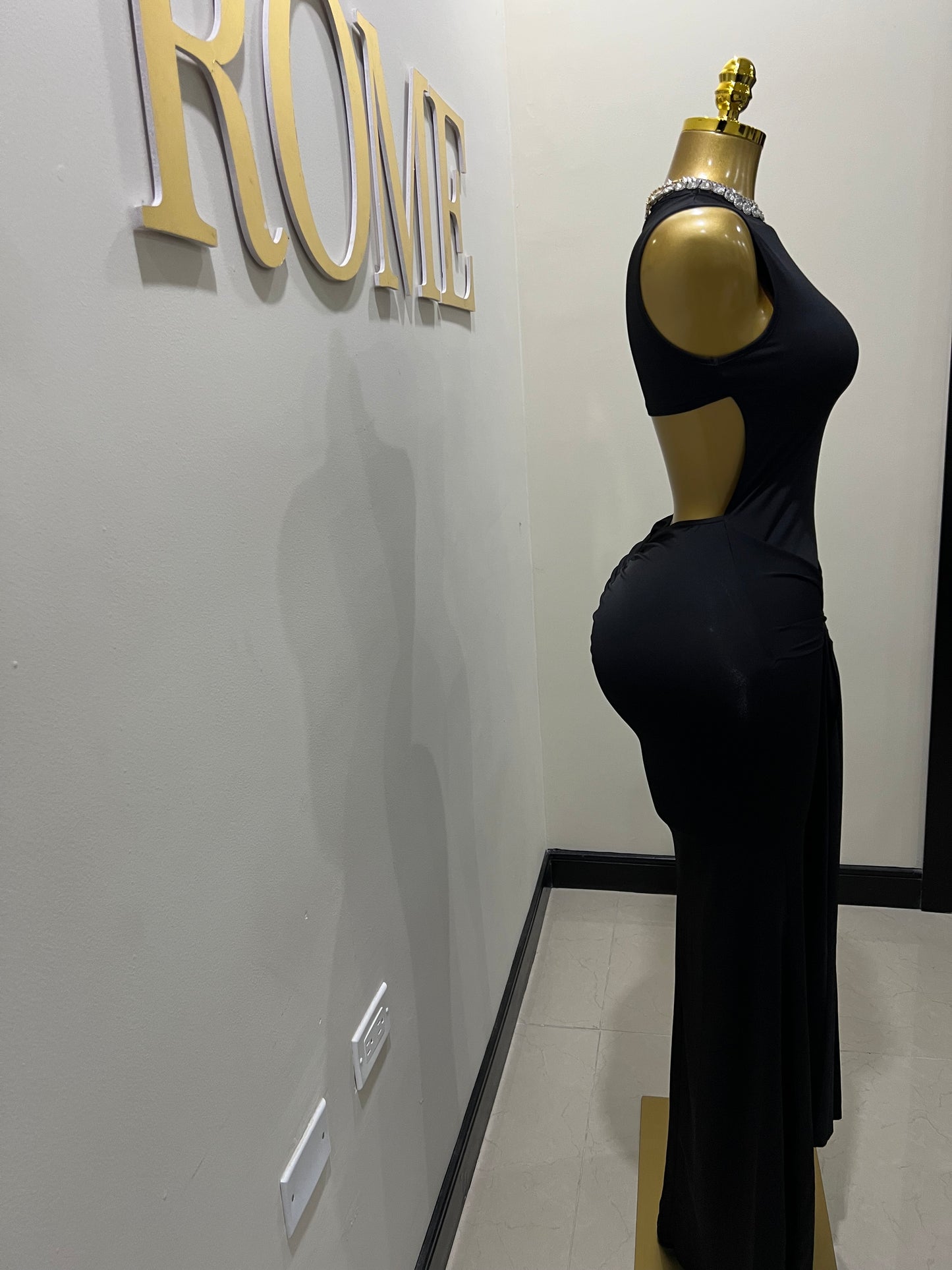 Hailey Backless Dress (Black)