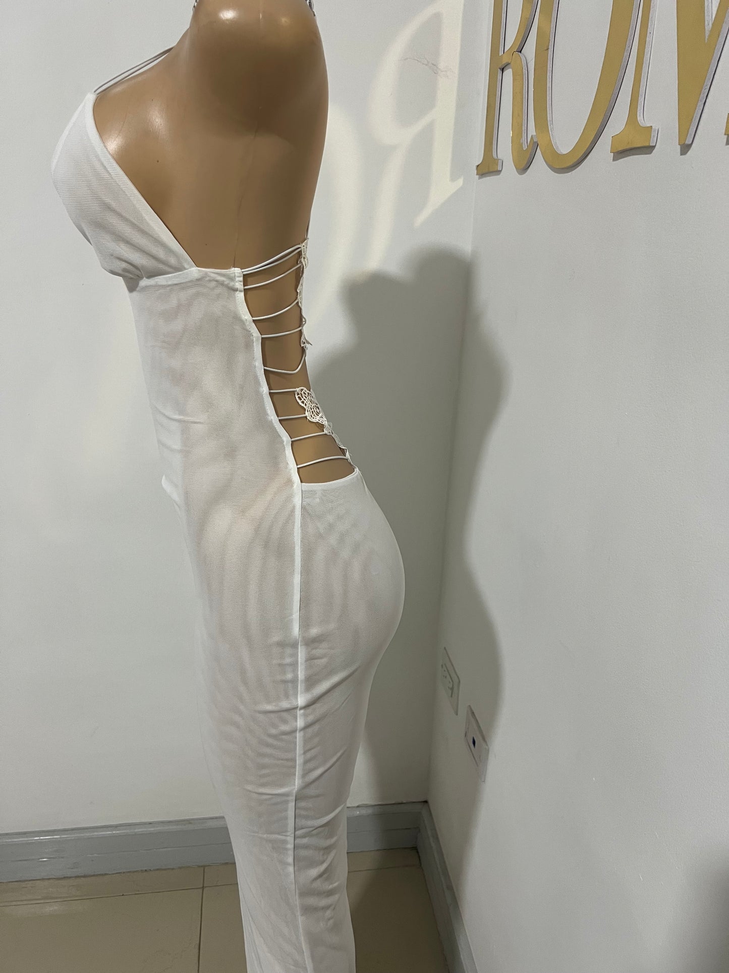 Kitty Butterfly Mesh Dress (White)