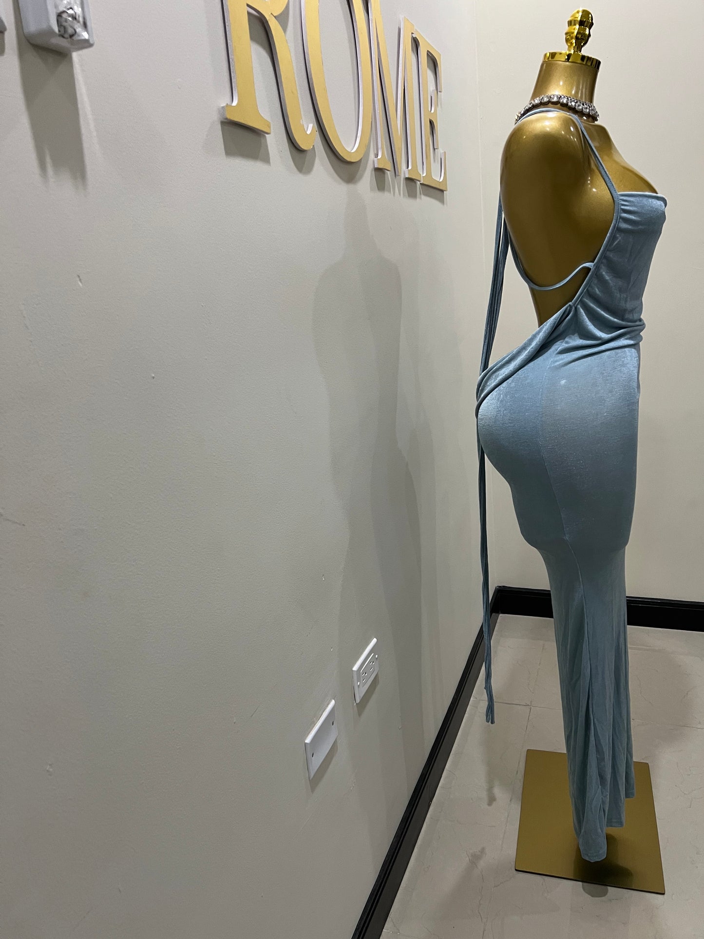 Carey True Dress (Ash Blue)