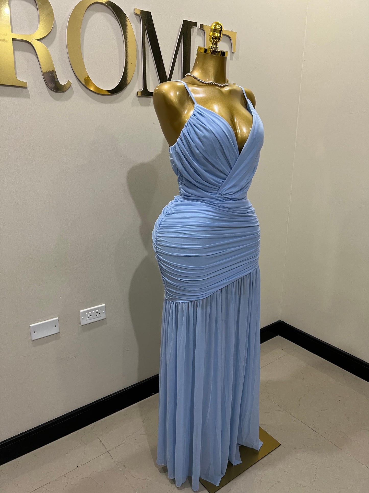 Michelle Celine Strap Dress (Blue)