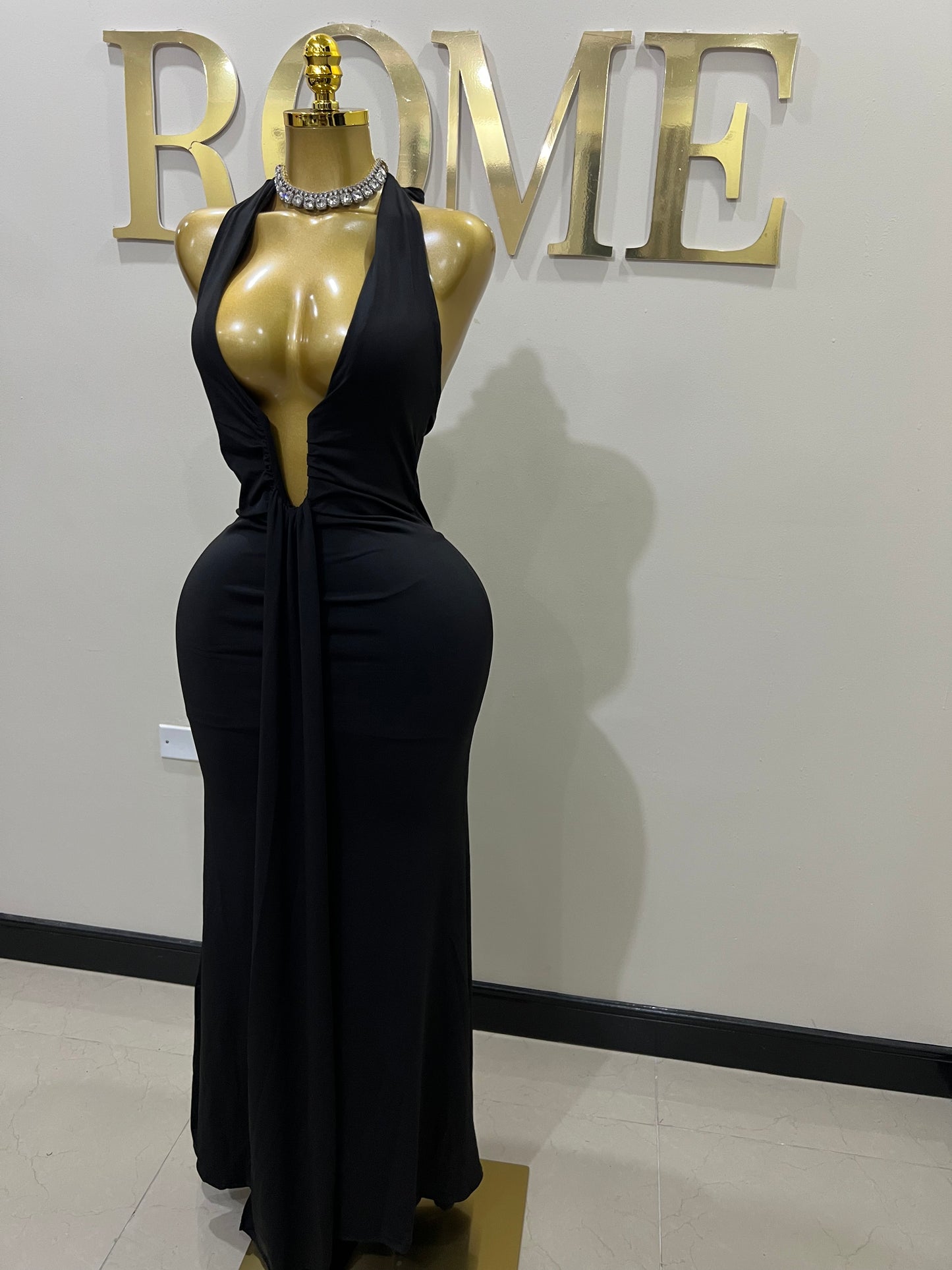 Chinelle Nara Halter Vibe Dress (Black)