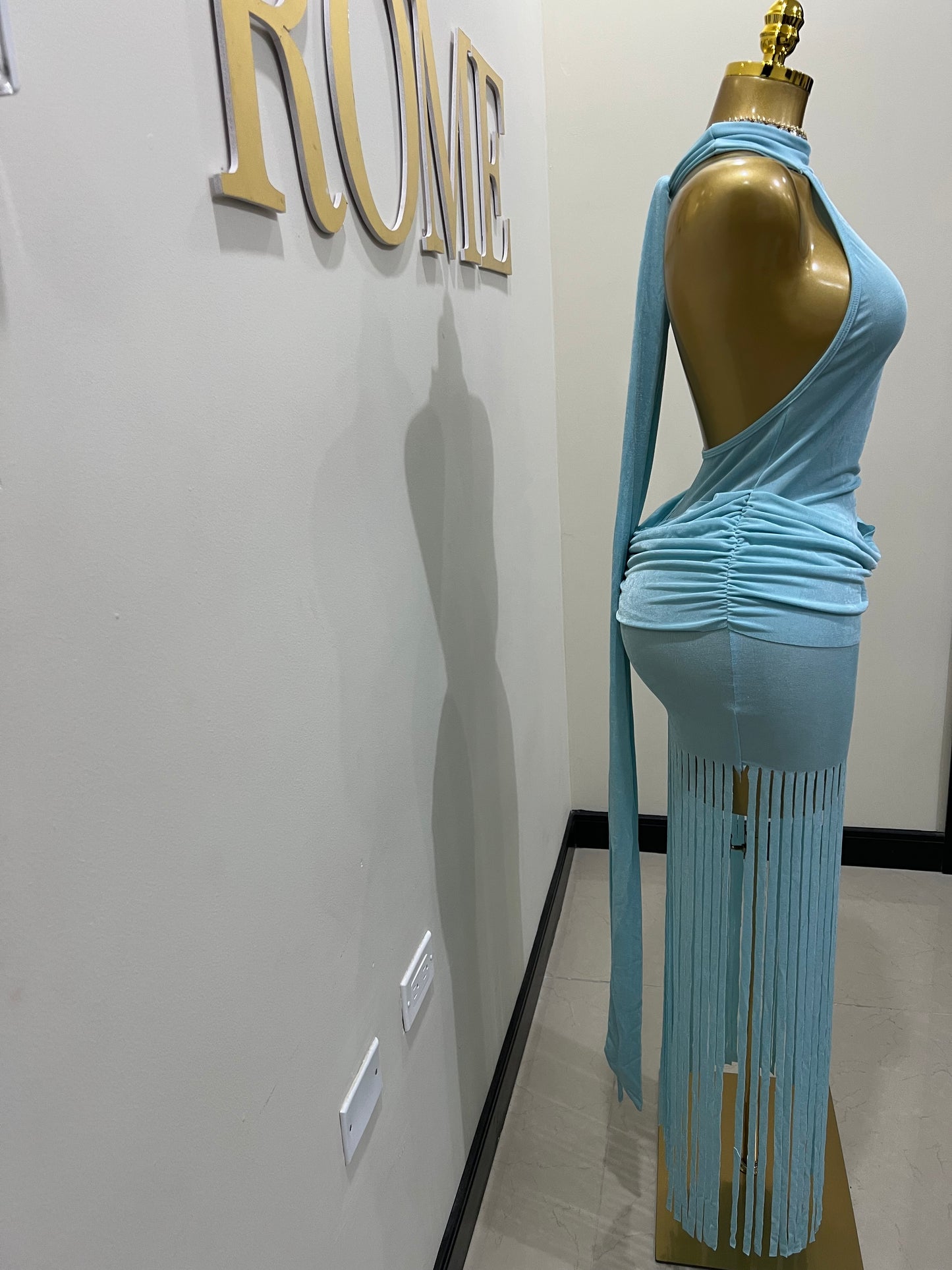 Alice Fringe Dress (Blue)