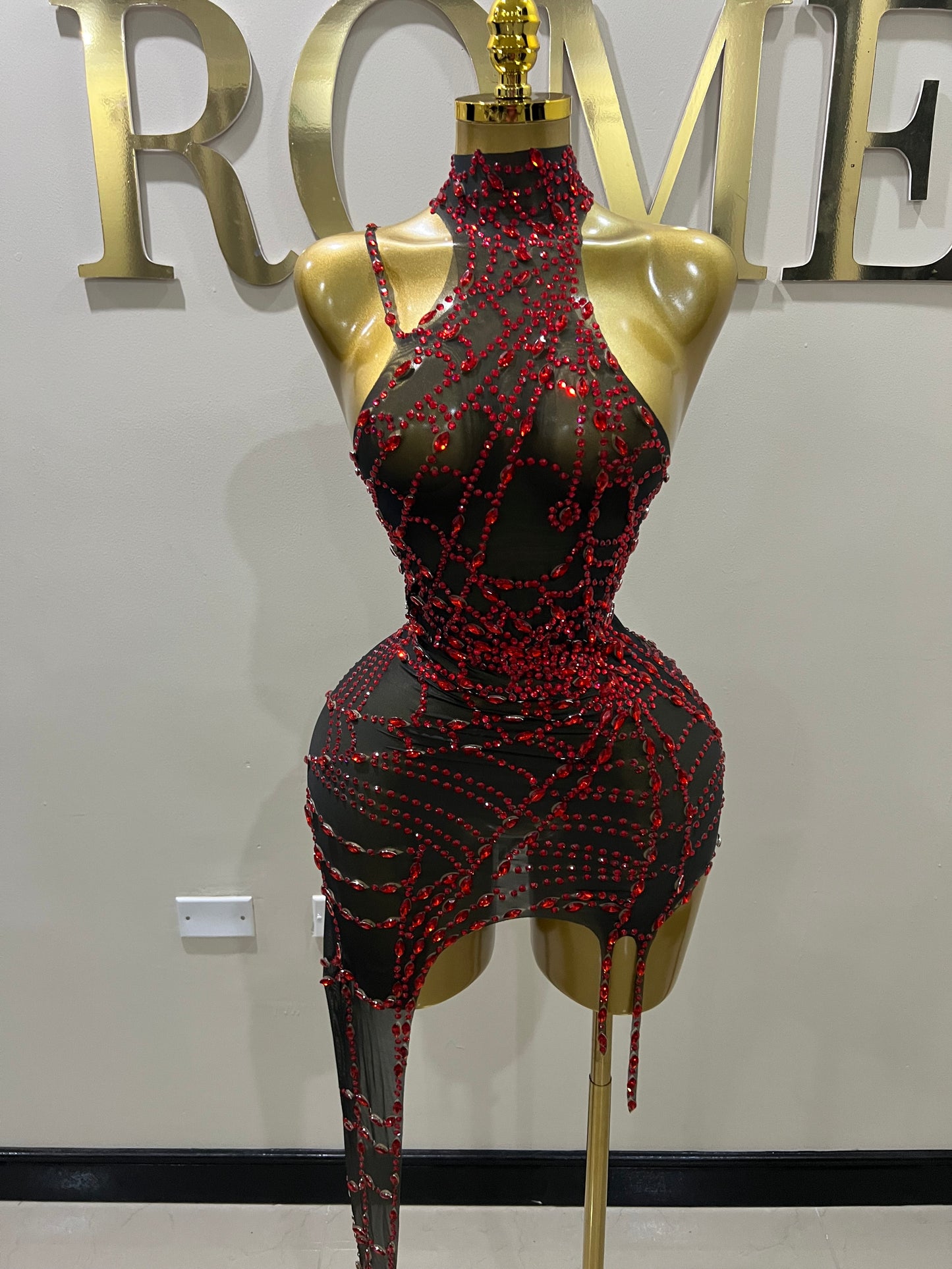 Charlotte’s Web Gemstone Mesh Dress (Red)