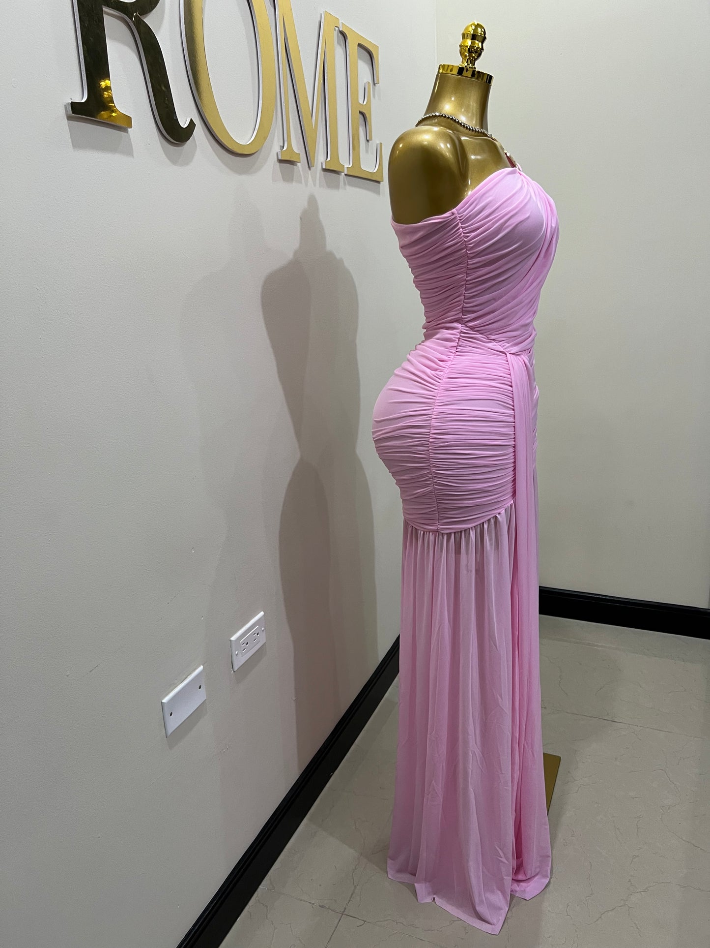 Michelle Grace Chain Dress (Light Pink)