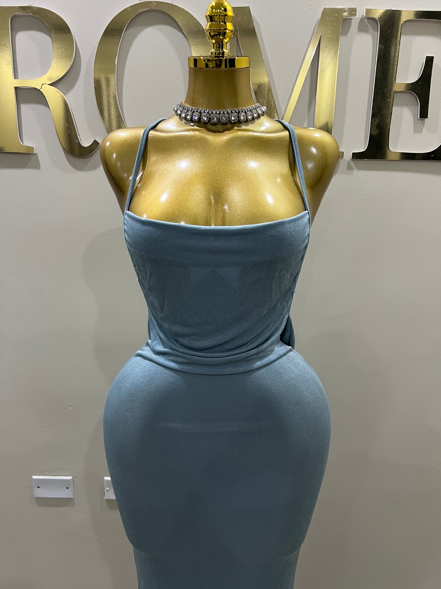Carey True Dress (Ash Blue)