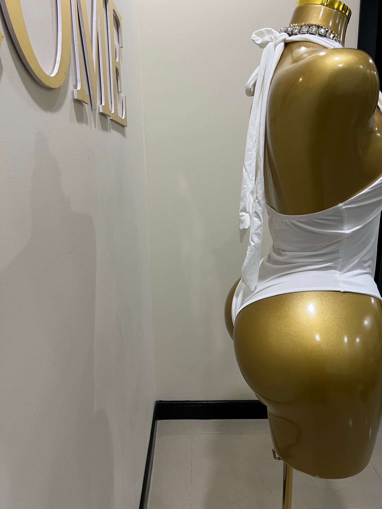 Nara Petal 2 Pcs Bodysuit & Skirt Set (White)