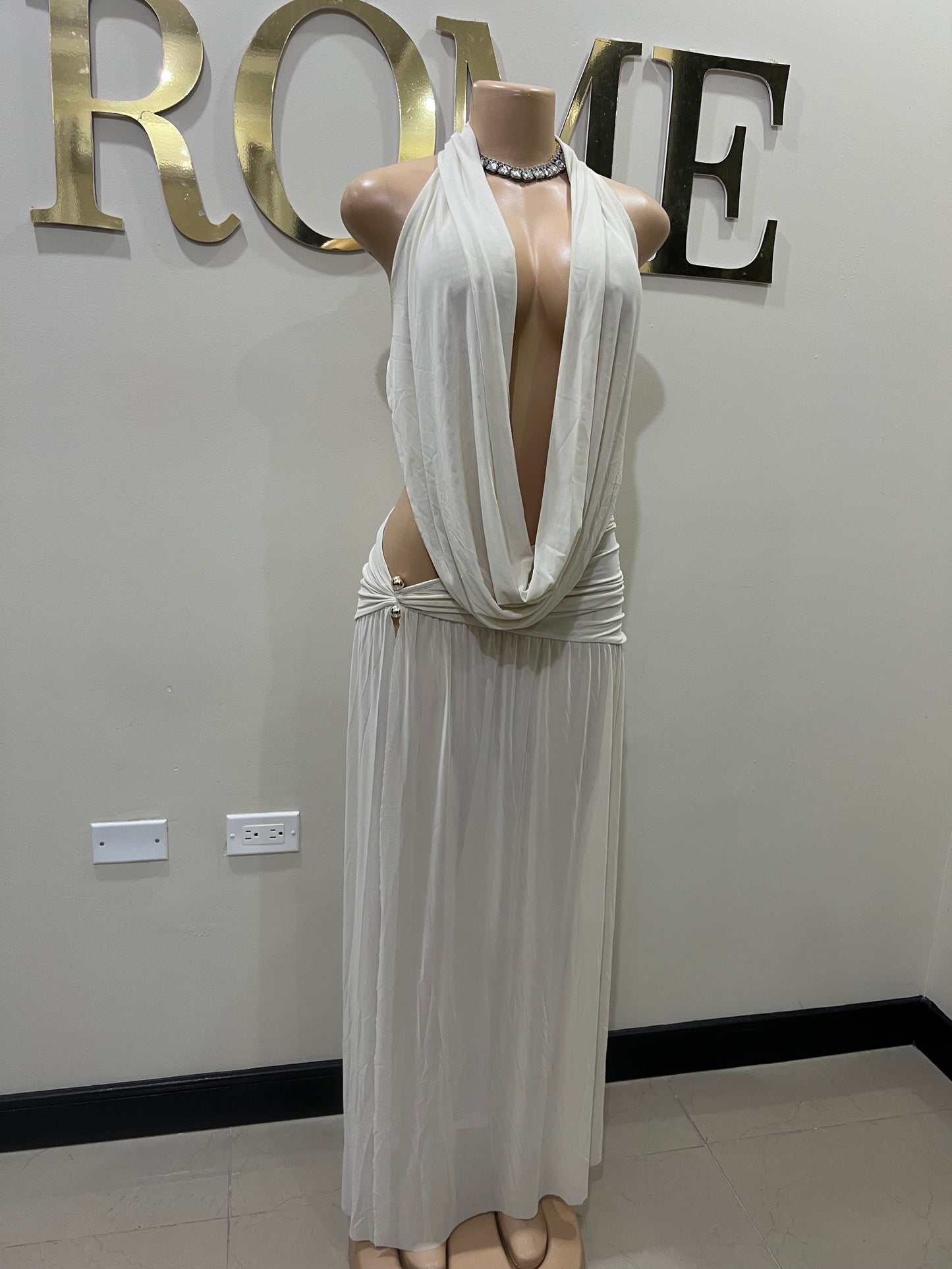 Astra Split Skirt Set (Cream)
