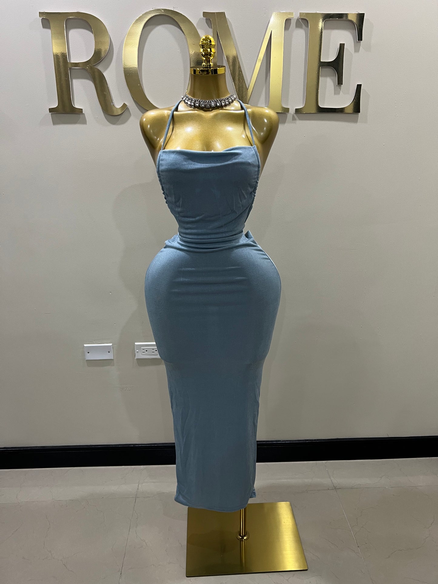 Carey Vibe Dress (Ash Blue)