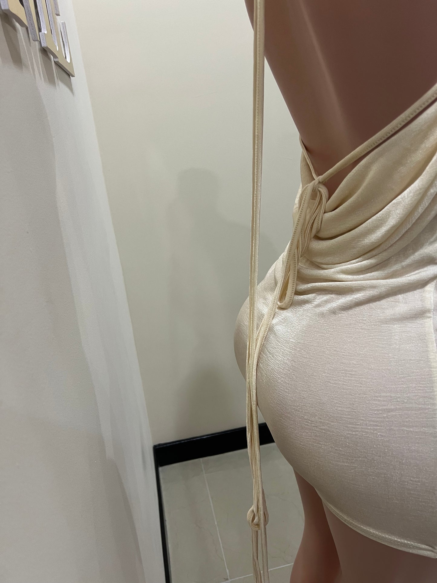 Carey Short Dress (Cream)