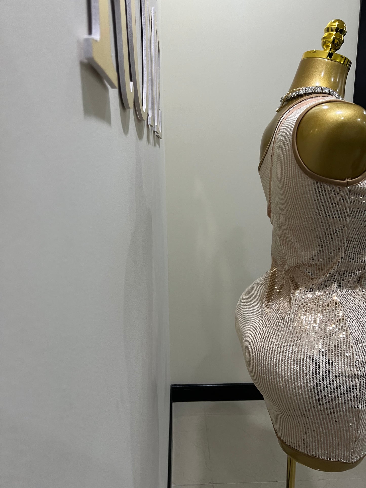 Emma Sequin Dress (Rose Gold- nude)