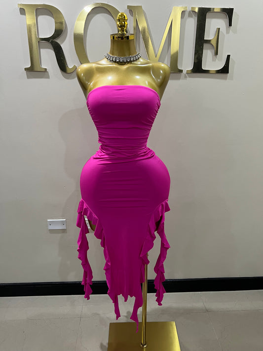 Nia Ruffle Dress (Pink)