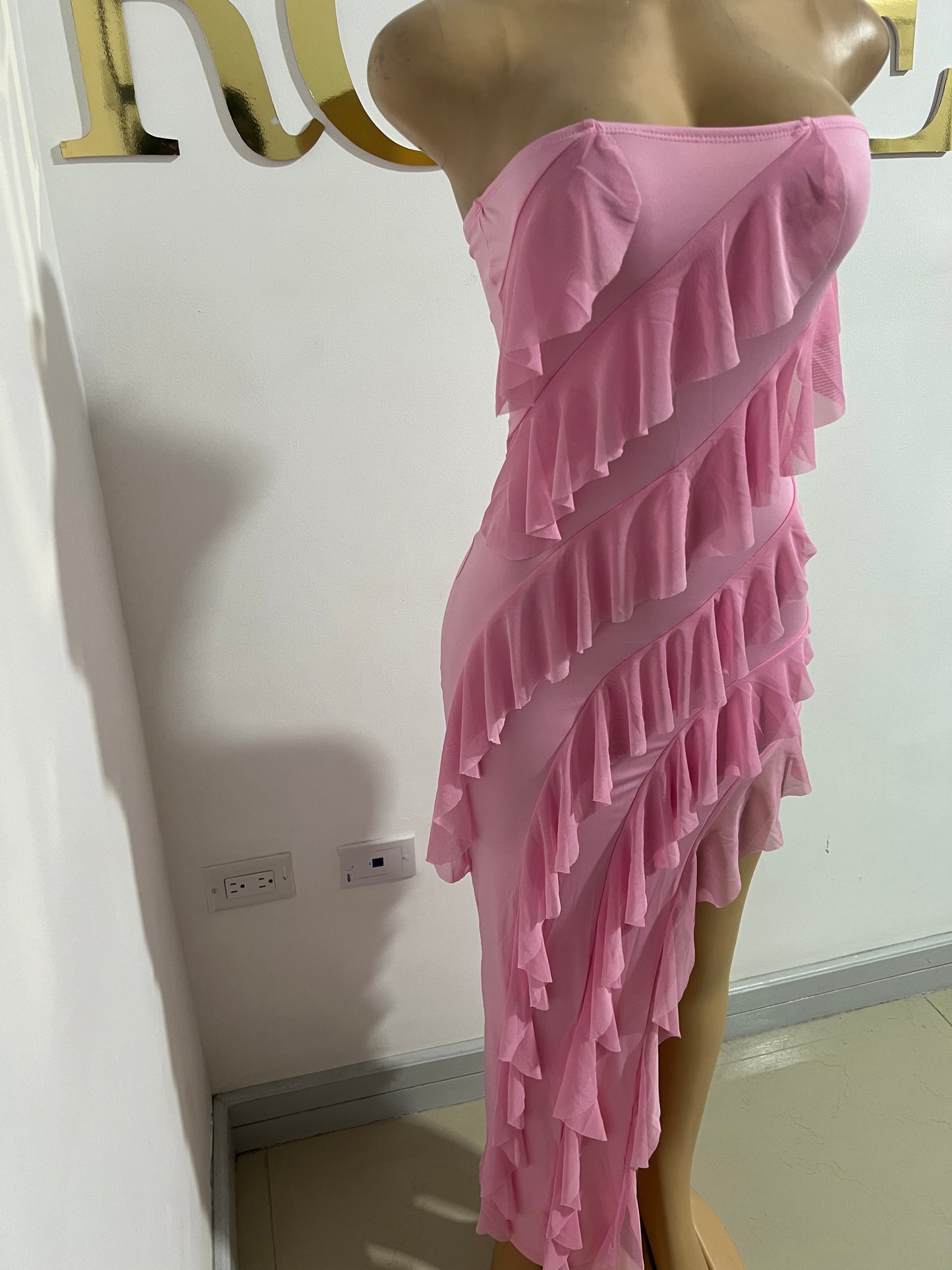 Chelsea Ruffle Dress (Pink)