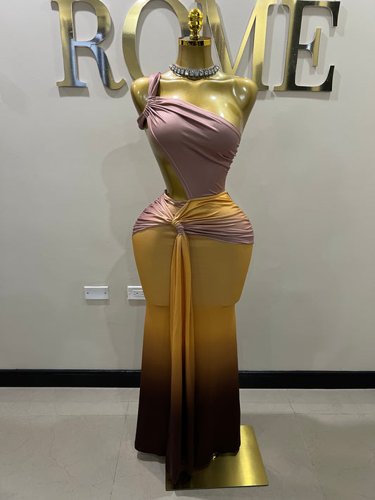 Emma Giselle Multi Dress (Brown)