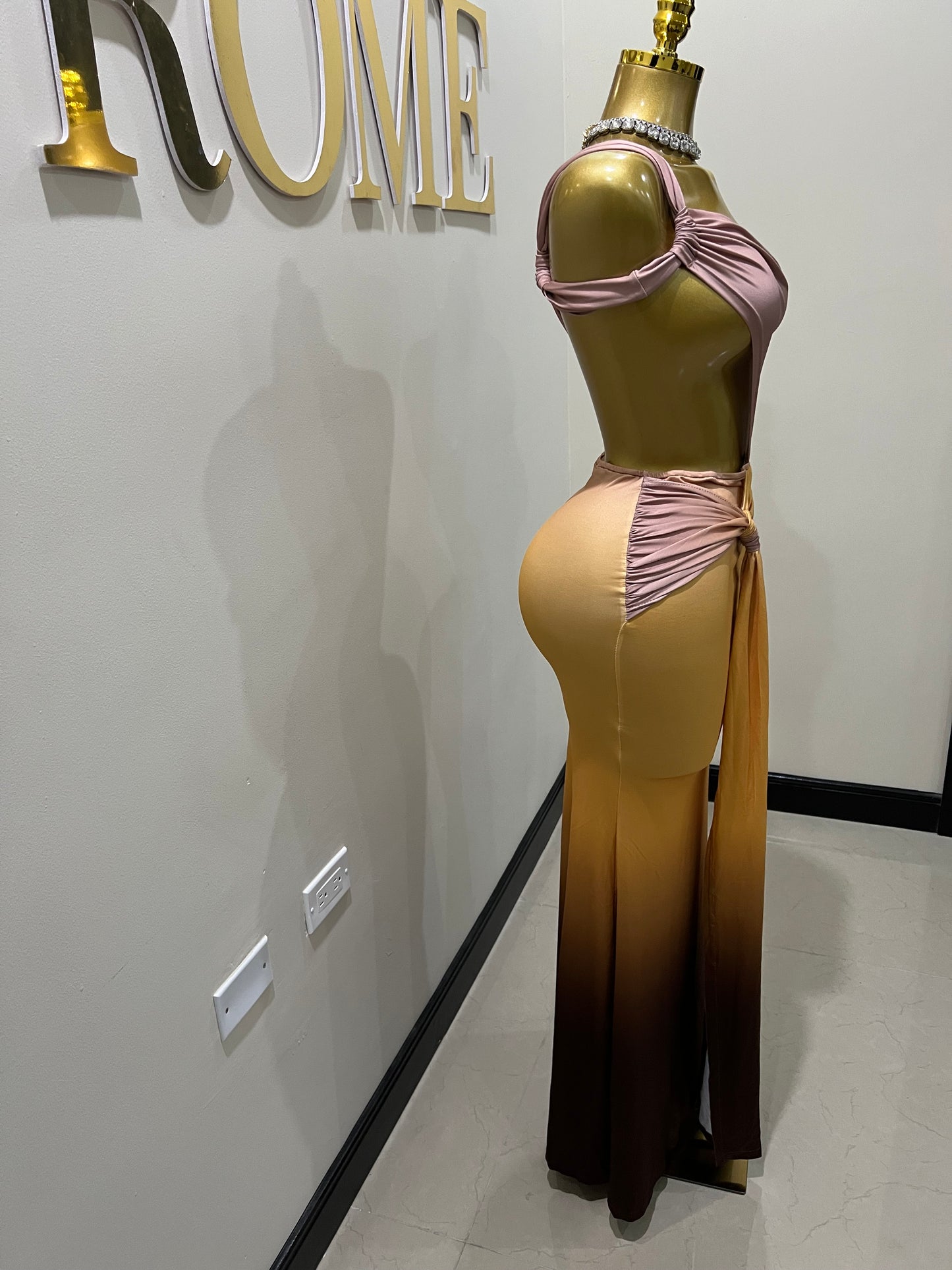 Emma Giselle Multi Dress (Brown)