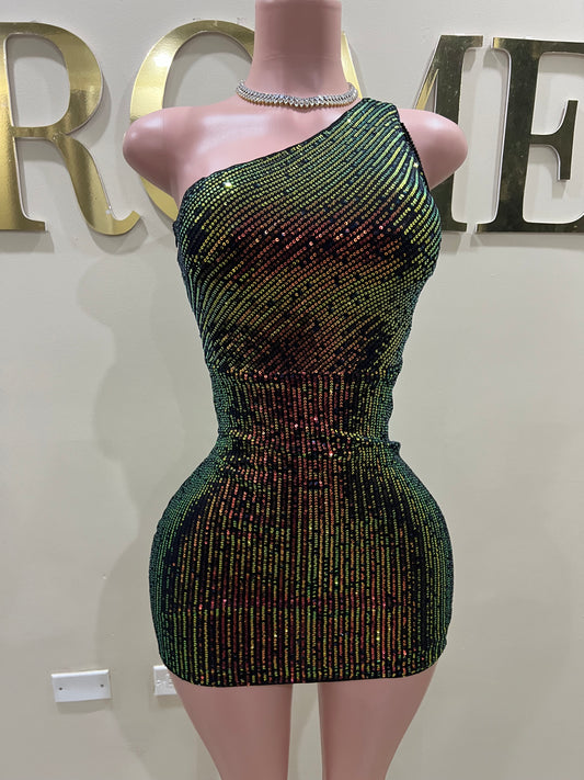 Sarah Beads Dress (Black- multi colored)