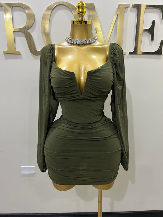 Aubrey Dress (Army Green)