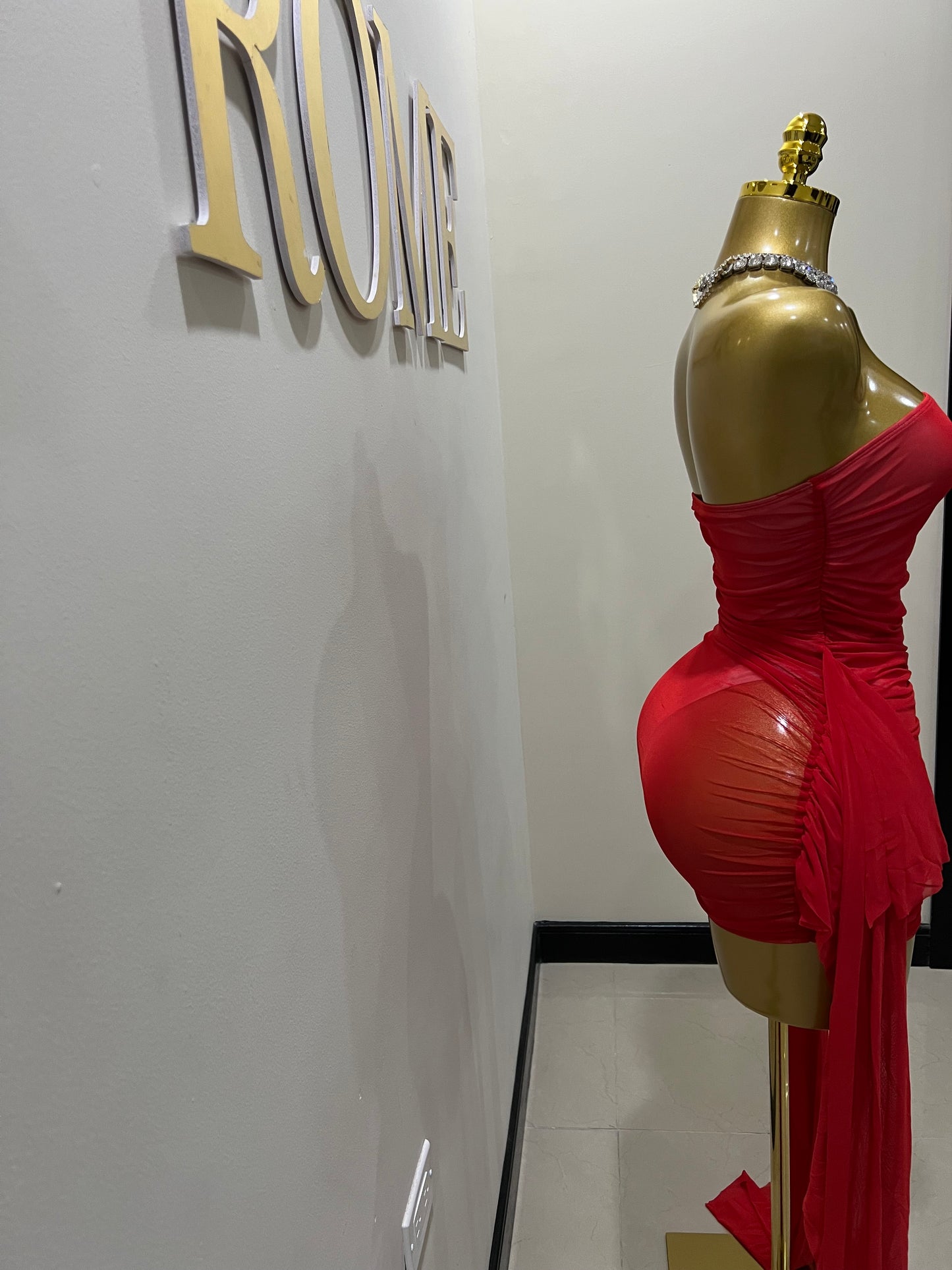 Asia Bodysuit Dress (Red)