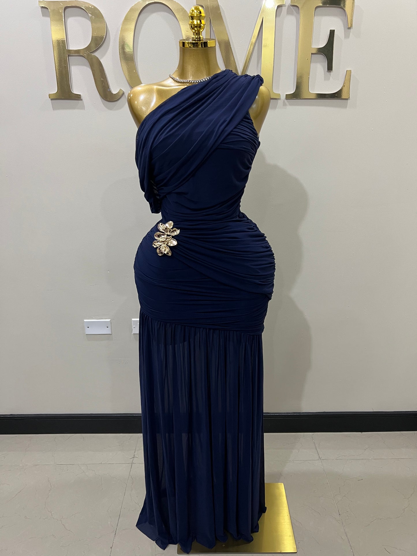 Michelle Lydia Shoulder Dress (Blue)