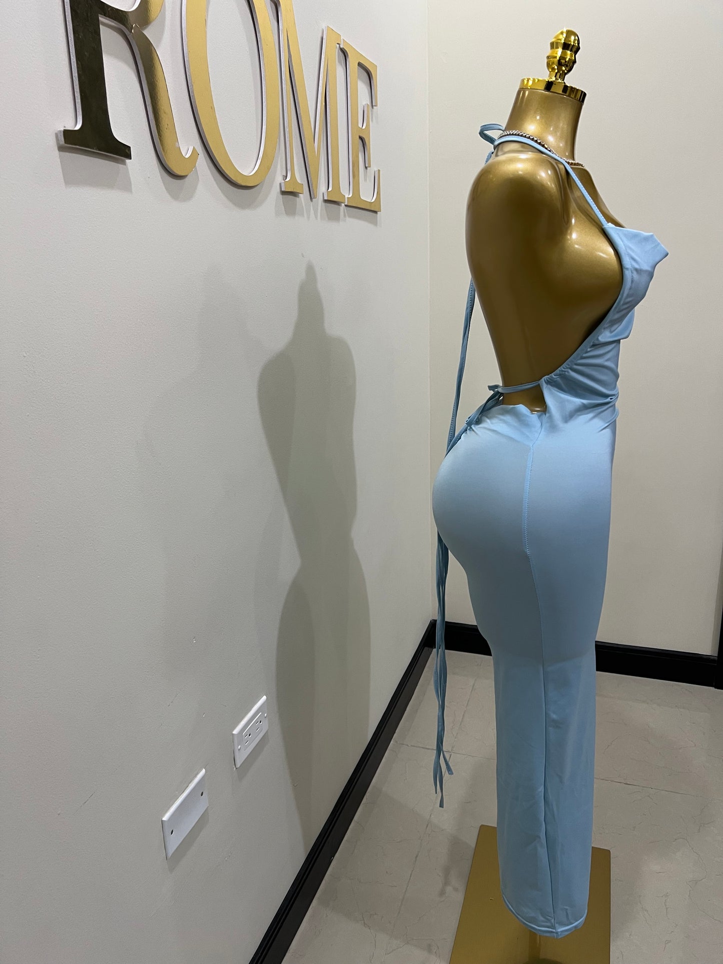 Carey Slant Dress (Blue)