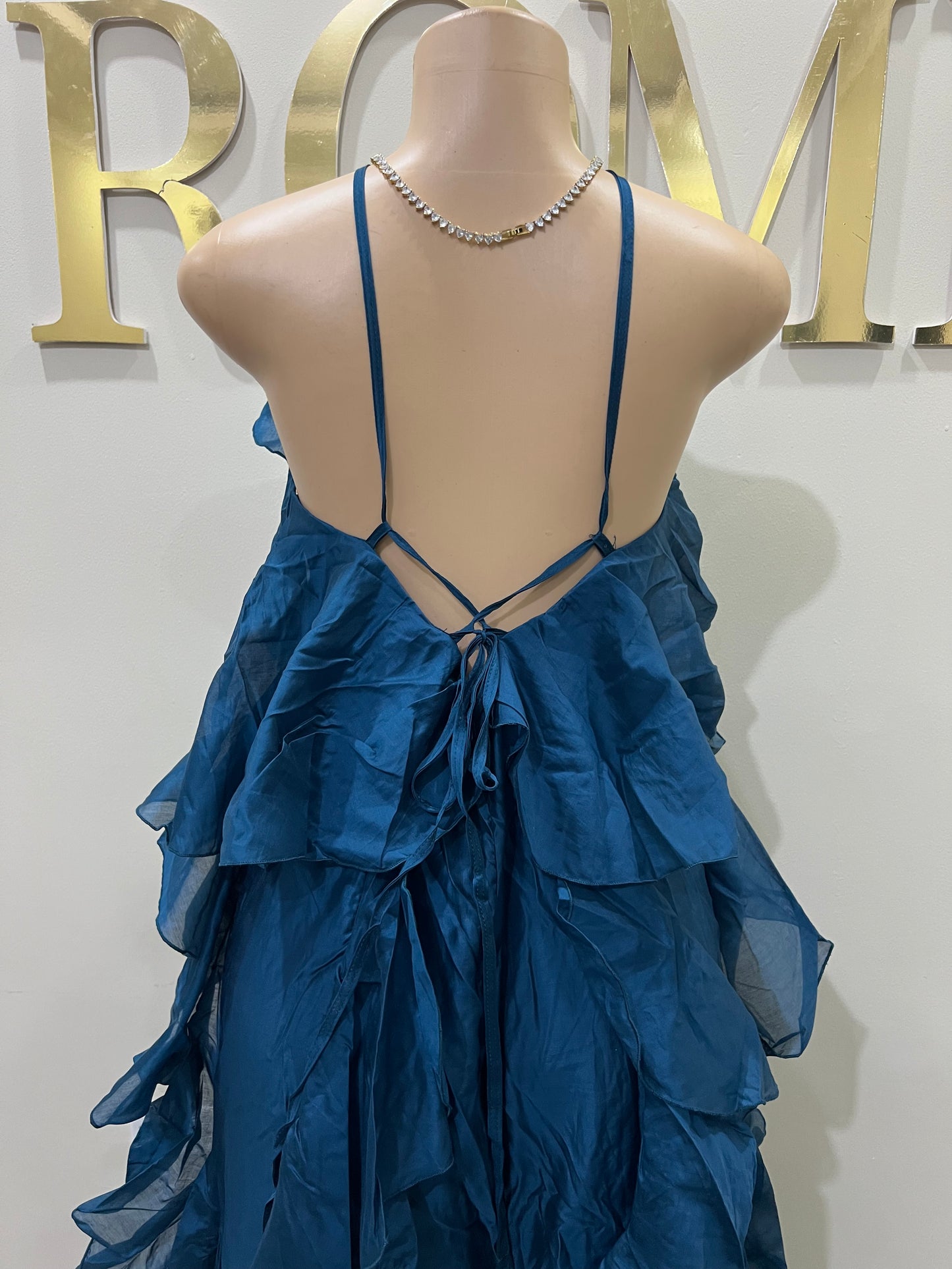 Rumi Chen Ruffle Long Dress (Blue)