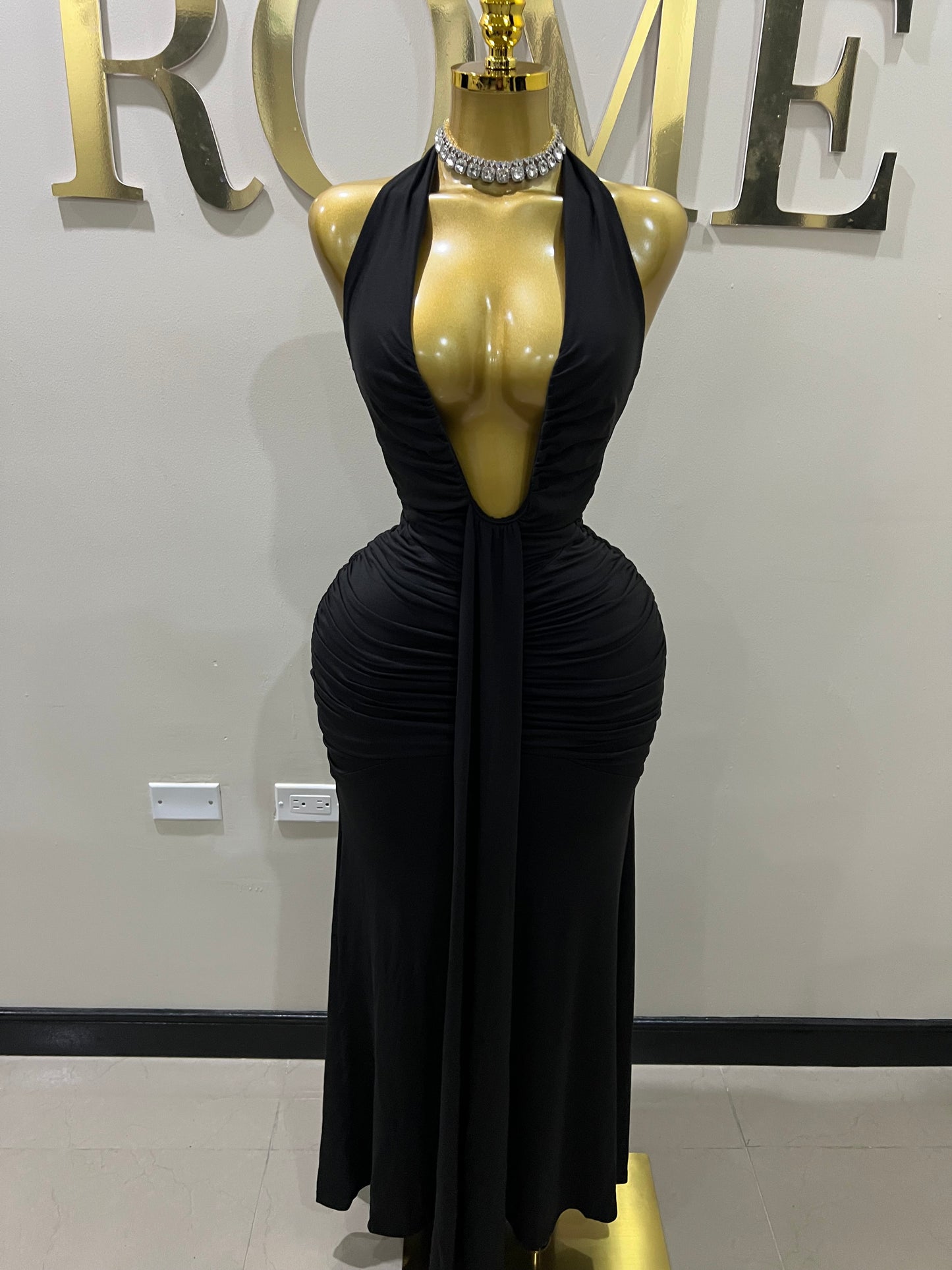 Chinelle Nara Halter Dress (Black)