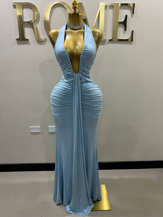 Chinelle Nara Halter Dress (Blue)