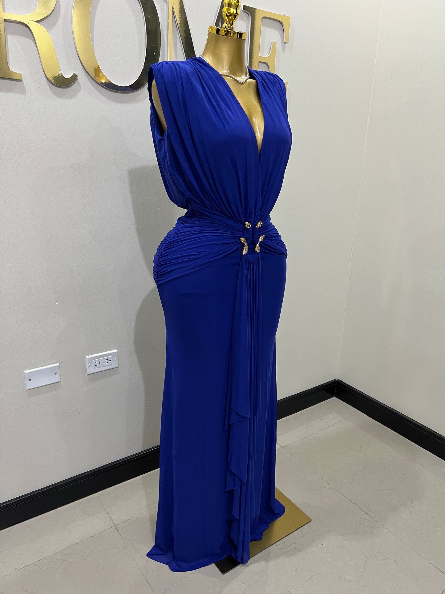 Michelle Snake Dress (Blue)