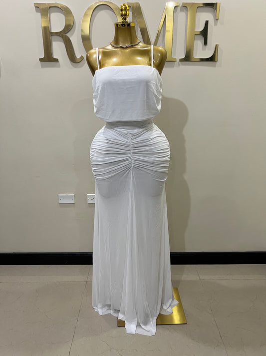 Michelle Taylor Spaghetti Strap Dress (White) (Copy)