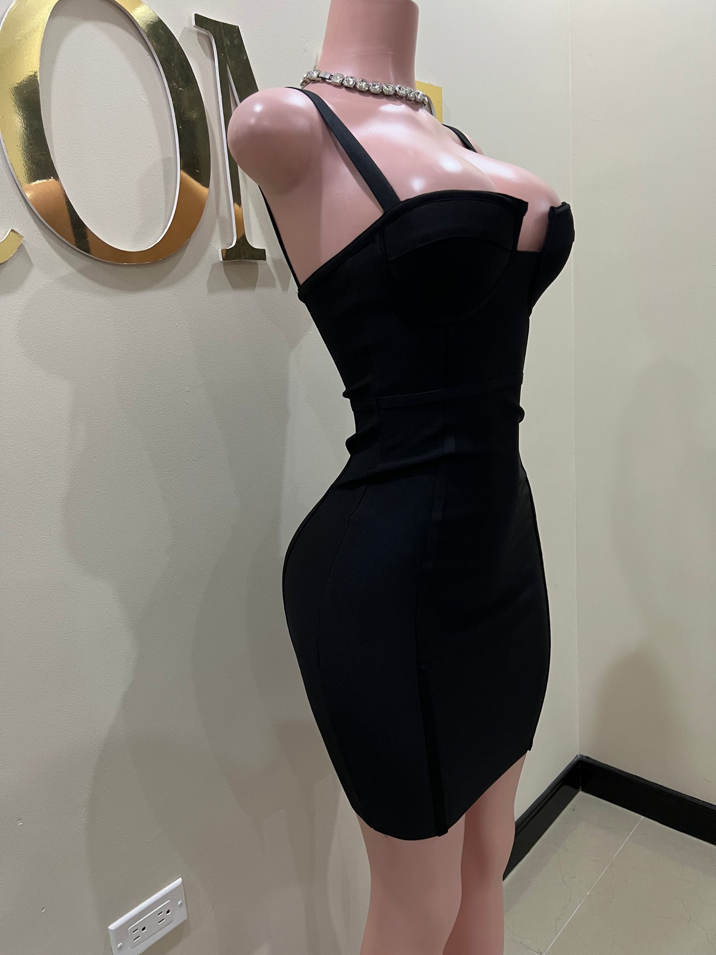 Tiffany Bodycon Dress (Black)