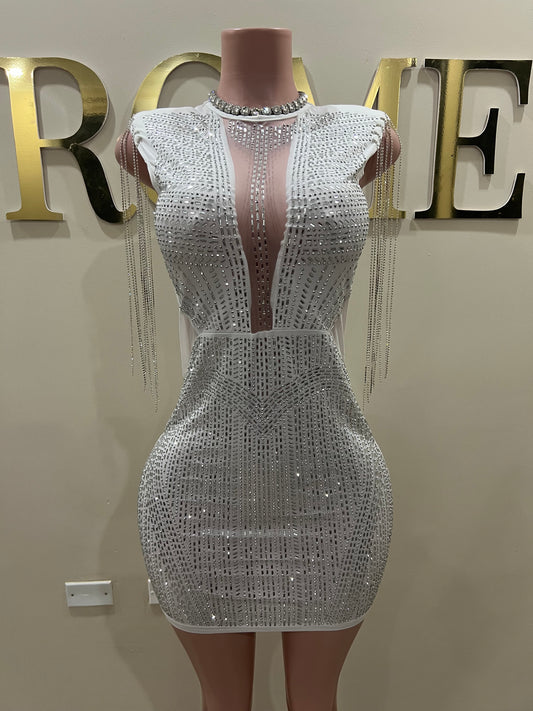 Brooke Crystal Dress (White)