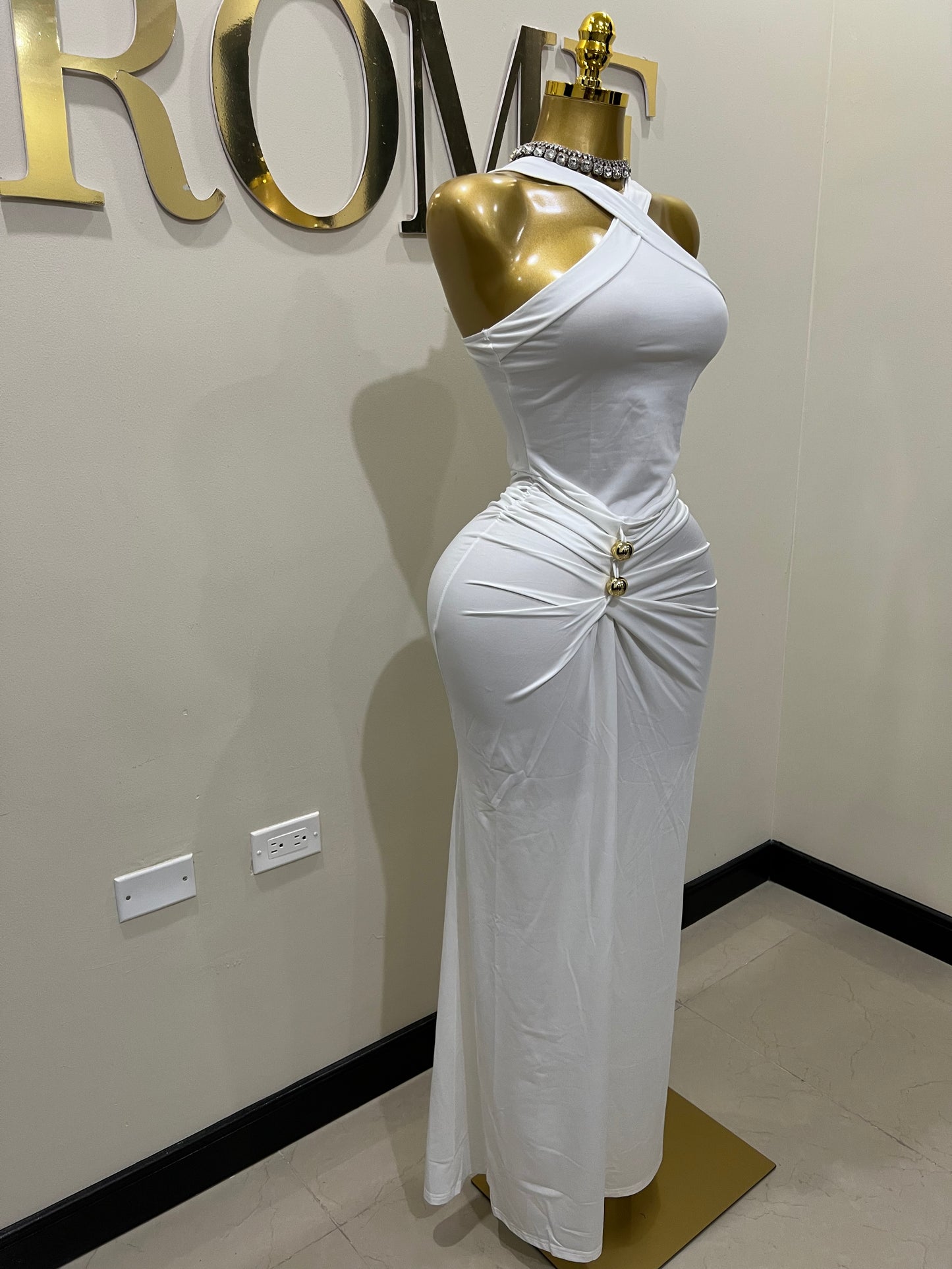 Olive Dress (White)
