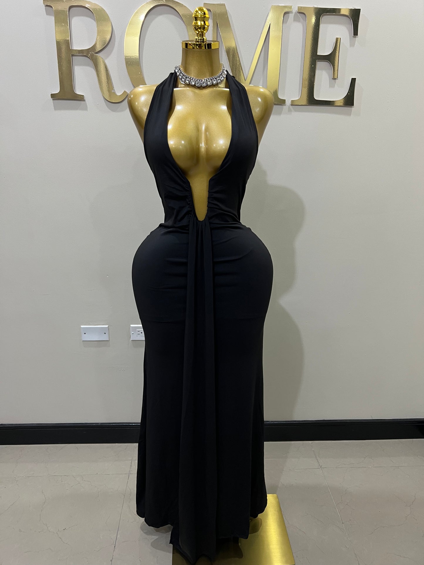 Chinelle Nara Halter Vibe Dress (Black)