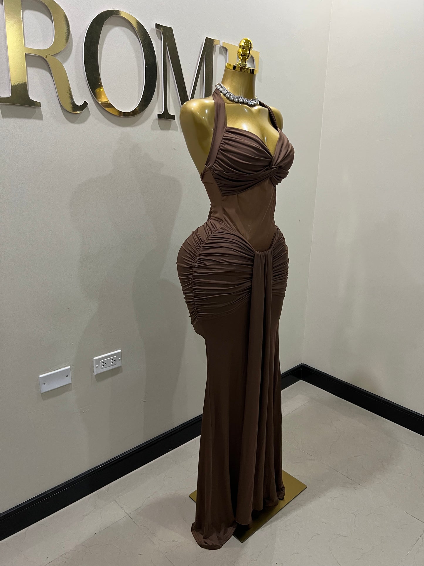 Sweetheart Nara Dress (Brown)