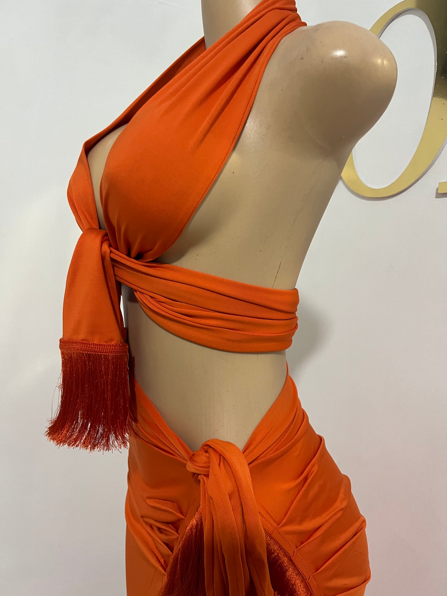 Bonnie Wrap 2 pcs Skirt Set (Orange)