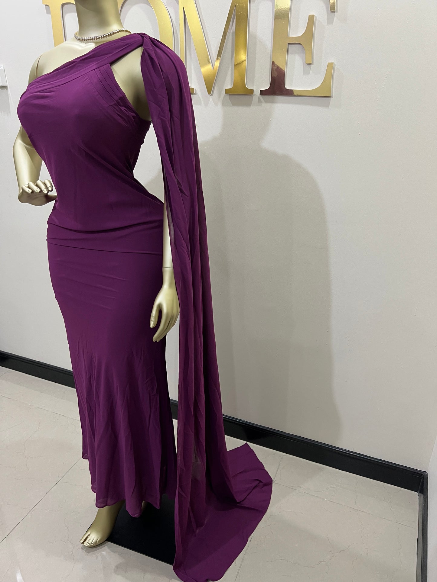 Isabella Chiffon Dress (Purple)