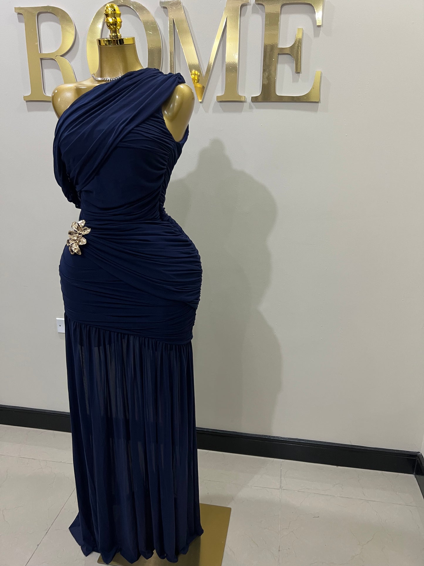 Michelle Lydia Shoulder Dress (Blue)
