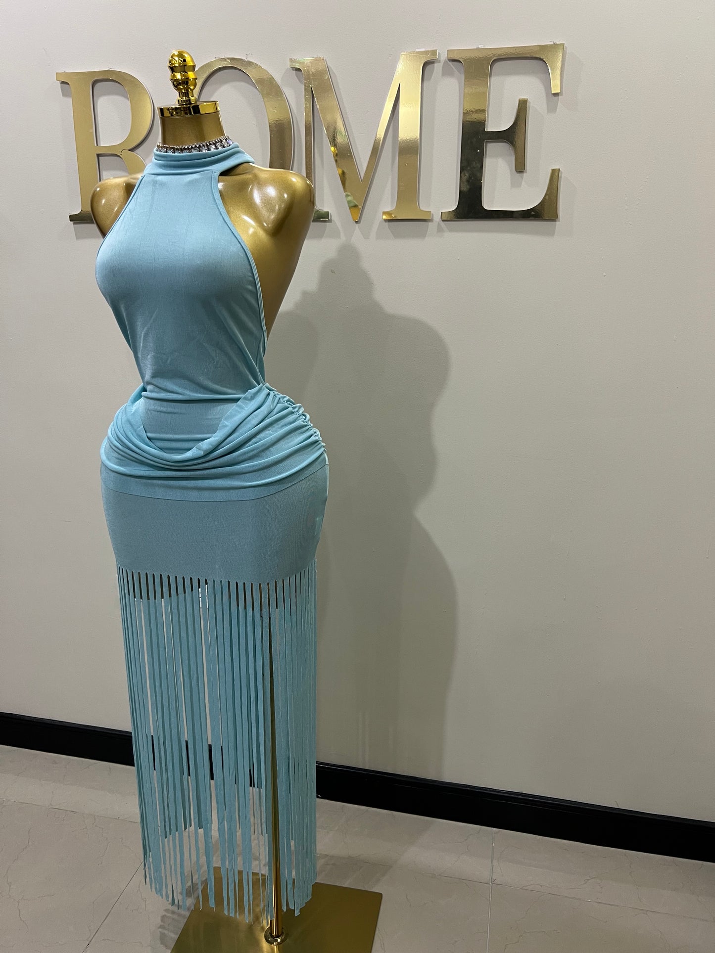 Alice Fringe Dress (Blue)