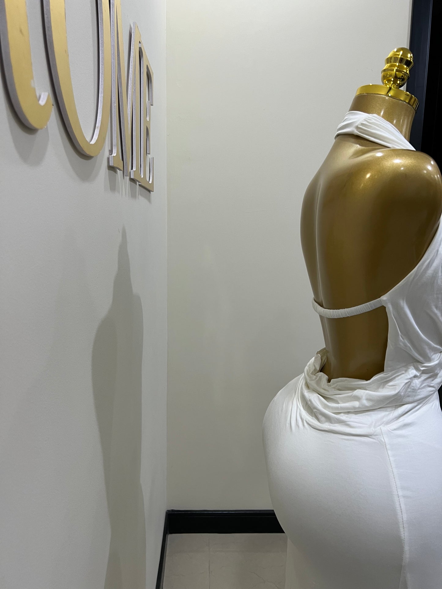 Deep Angle Dress (White)