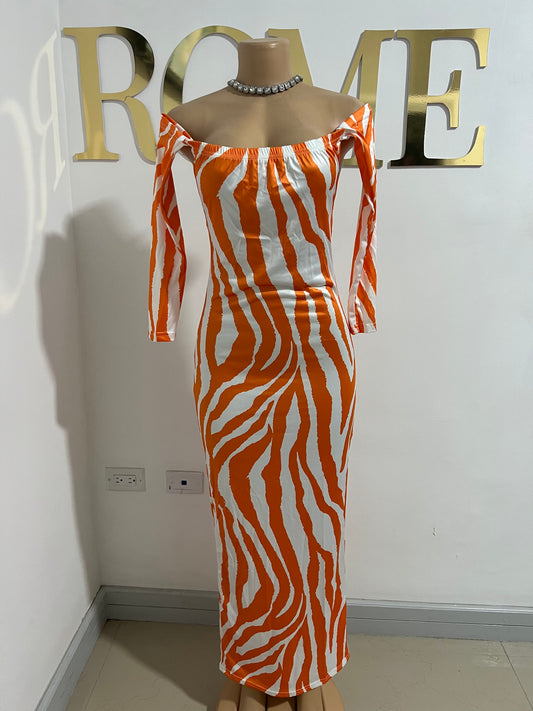 Mira Backless Dress (Orange)