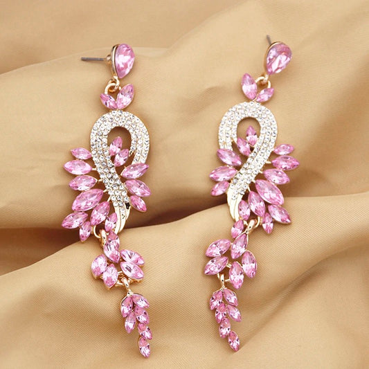 Hollywood Crystal Earrings (Light Pink)