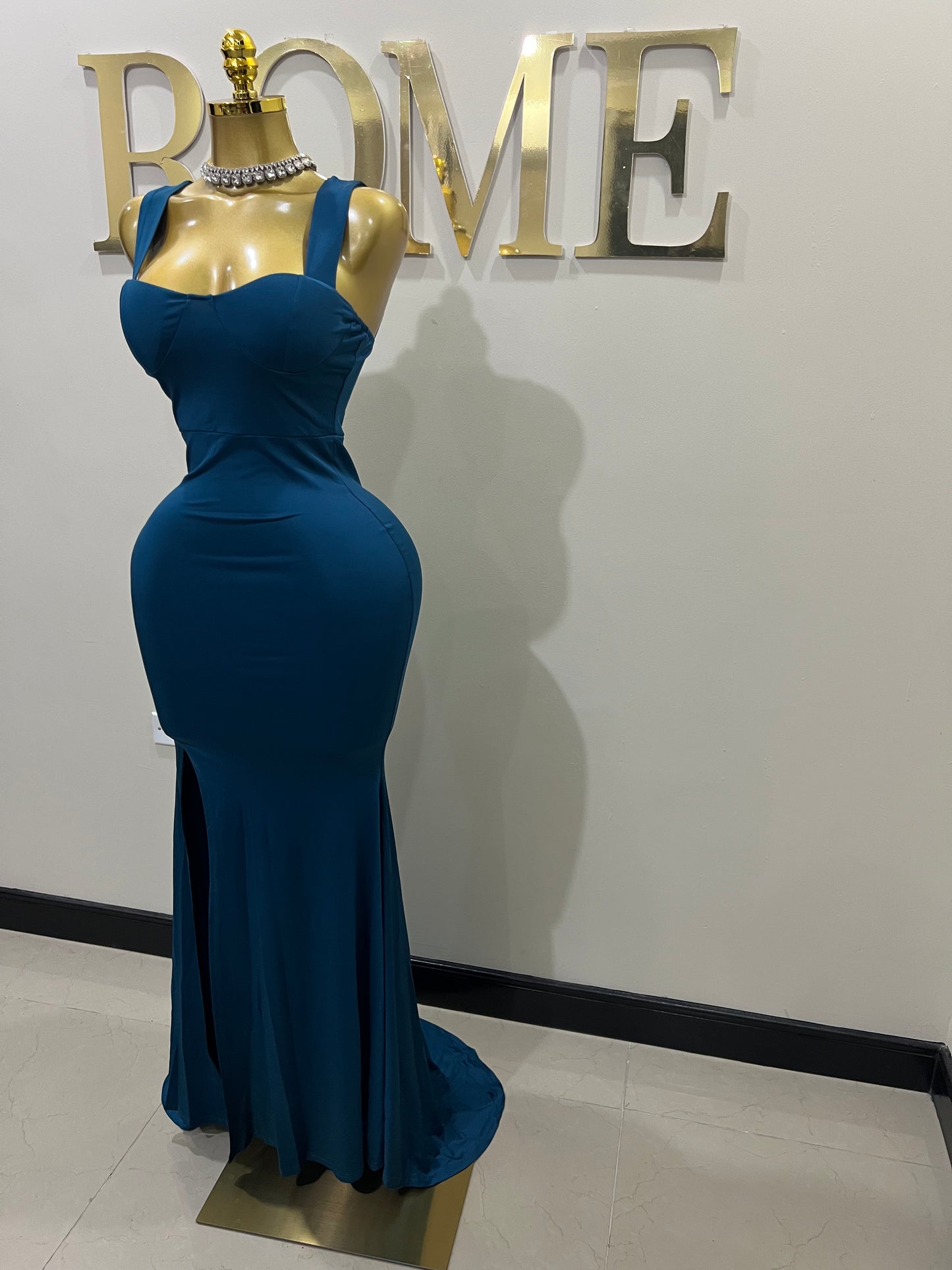 Kerry Ann Train Dress (Blue)