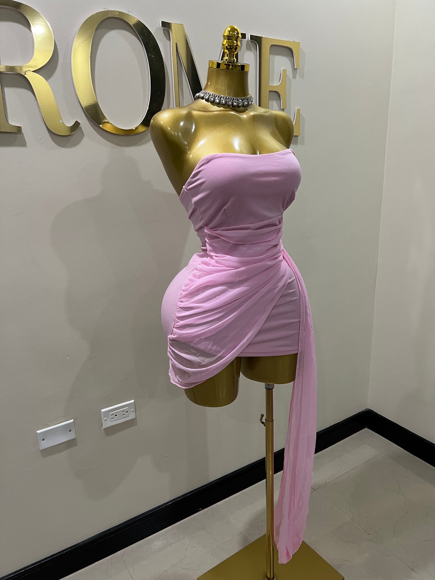 Porsha Allegra Princess Super Mini Dress (Light - Pink)