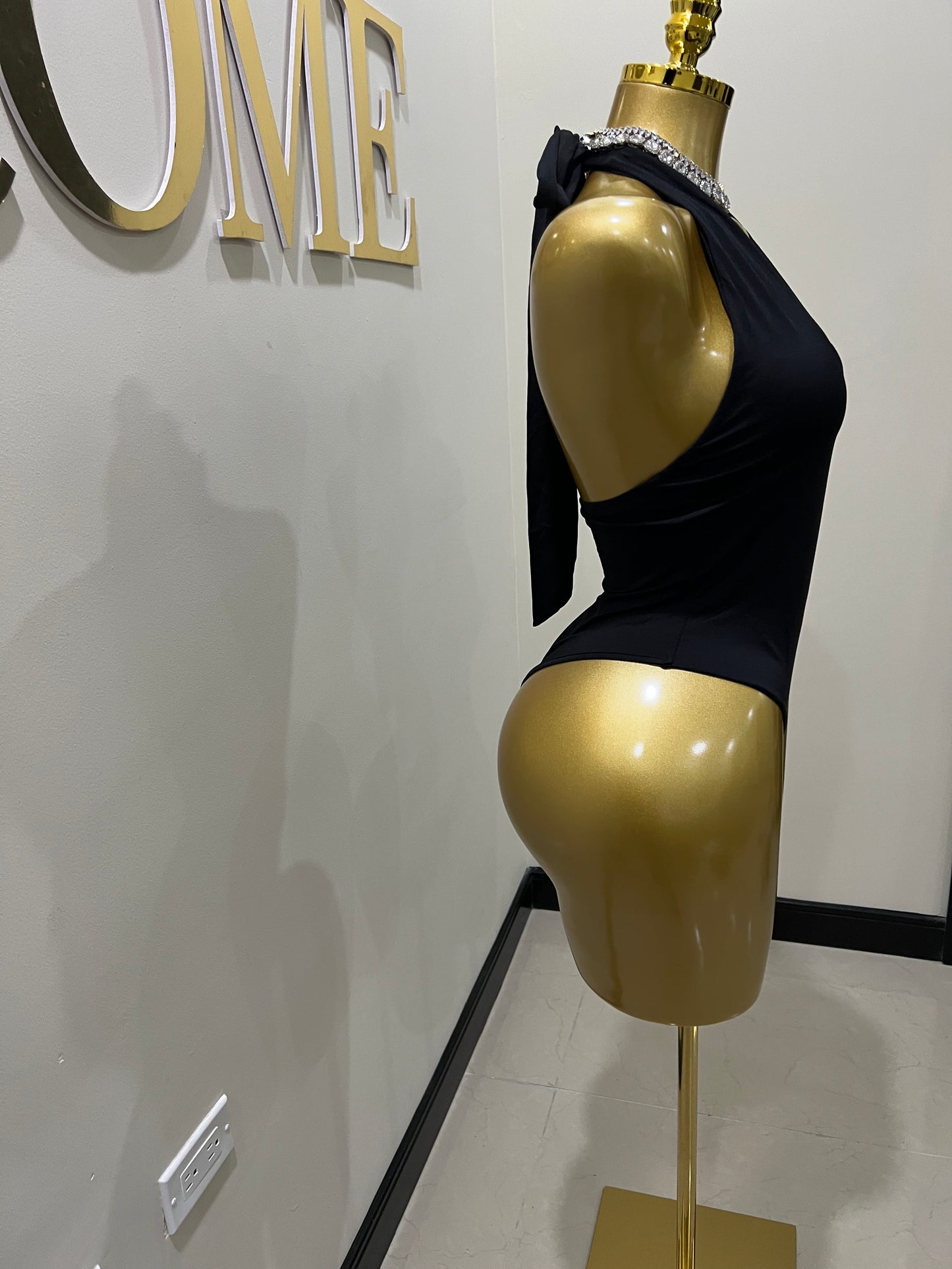 Nara Petal 2 Pcs Bodysuit & Skirt Set (Black)