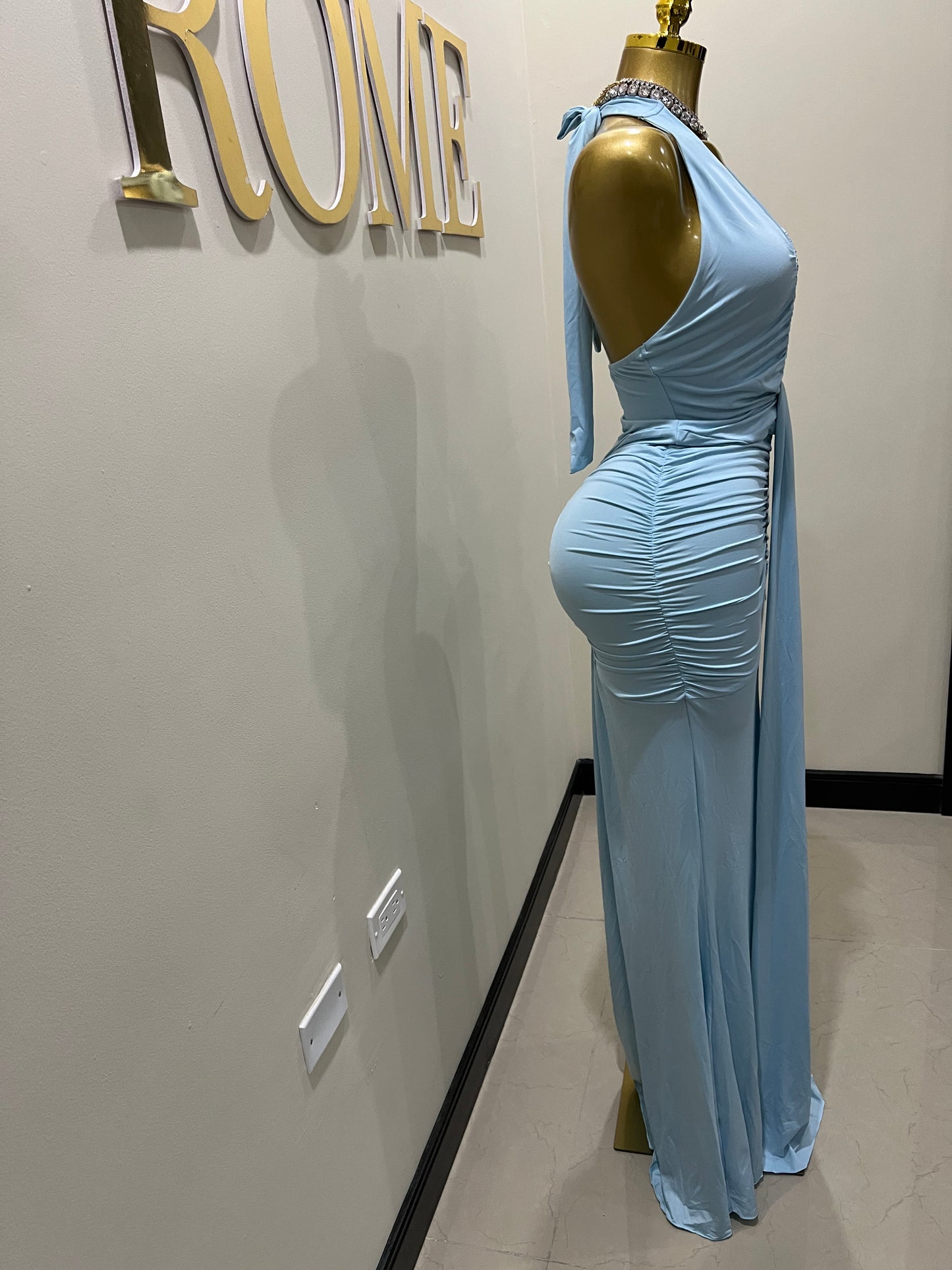 Chinelle Nara Halter Dress (Blue)