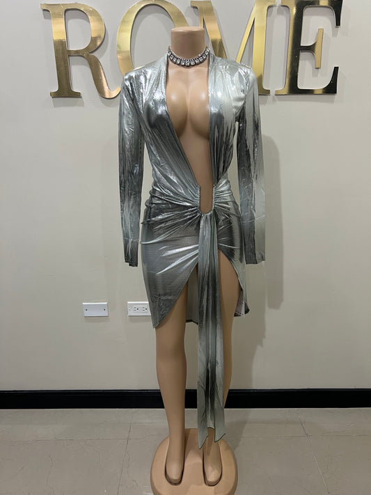 Chelsea Slay Dress (Green-silver gradient)