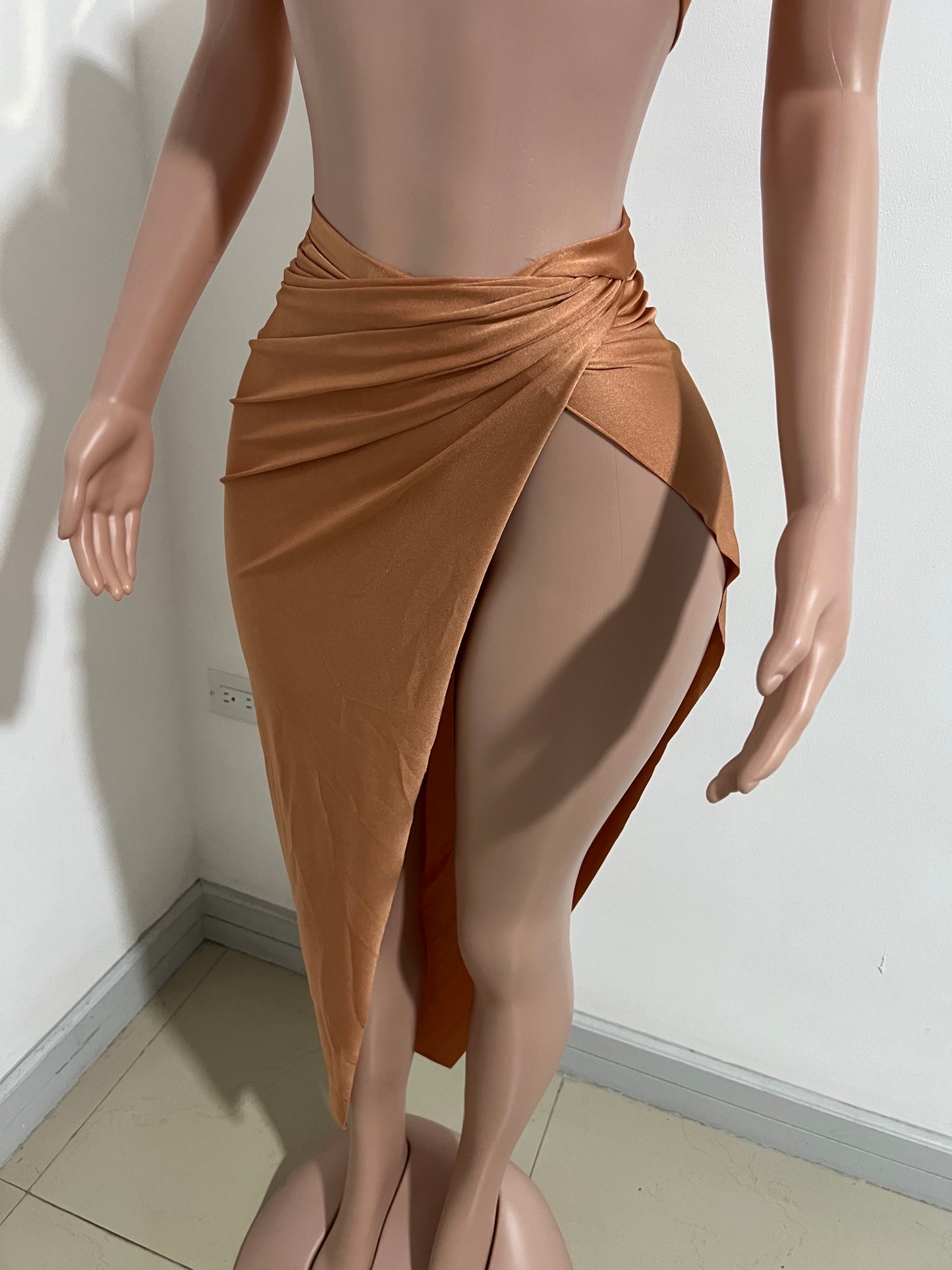 Selene Gemstone Skirt Set (Brown)