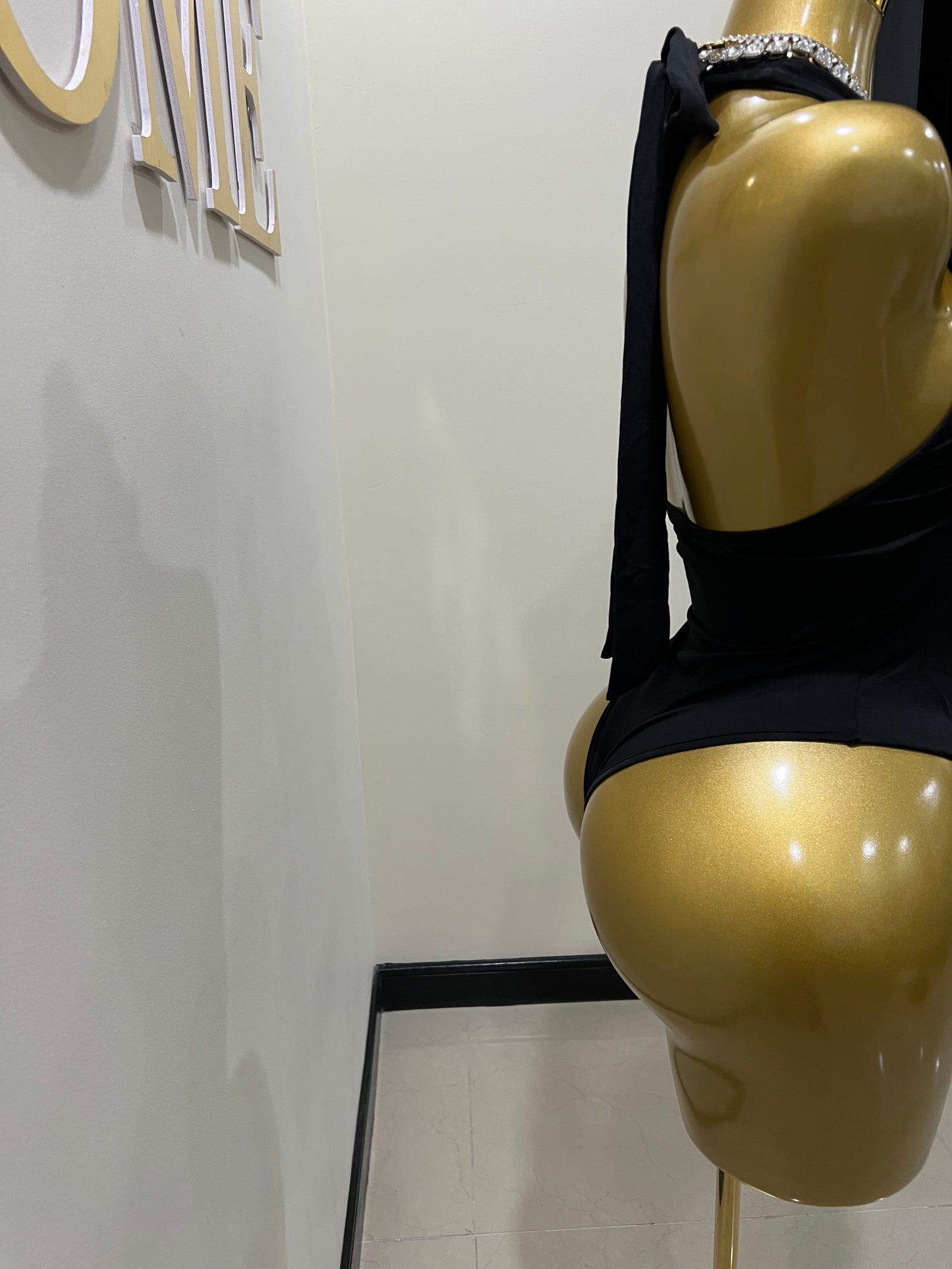 Nara Petal 2 Pcs Bodysuit & Skirt Set (Black)