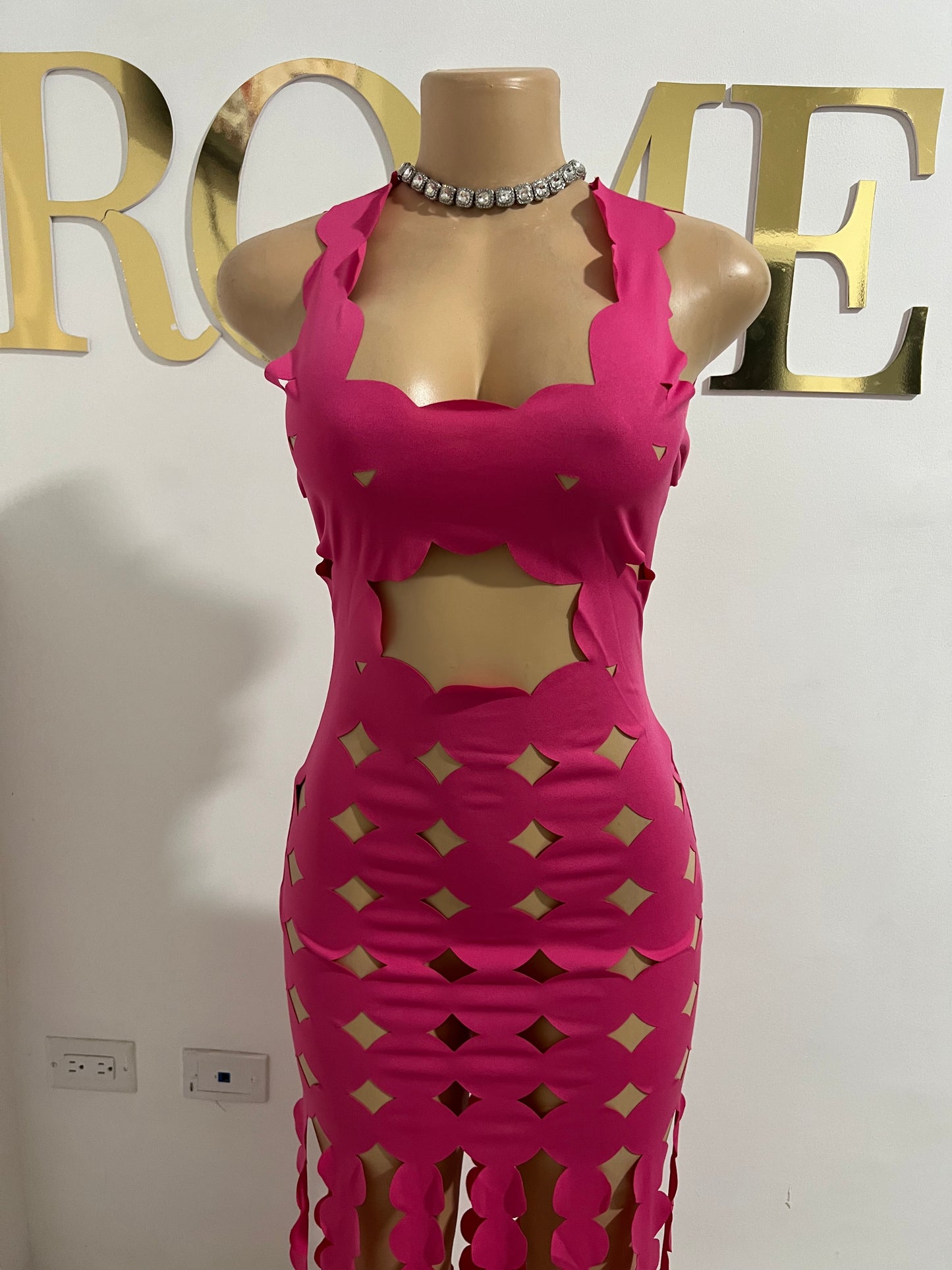 Tracy Cut Out Dress (Pink)
